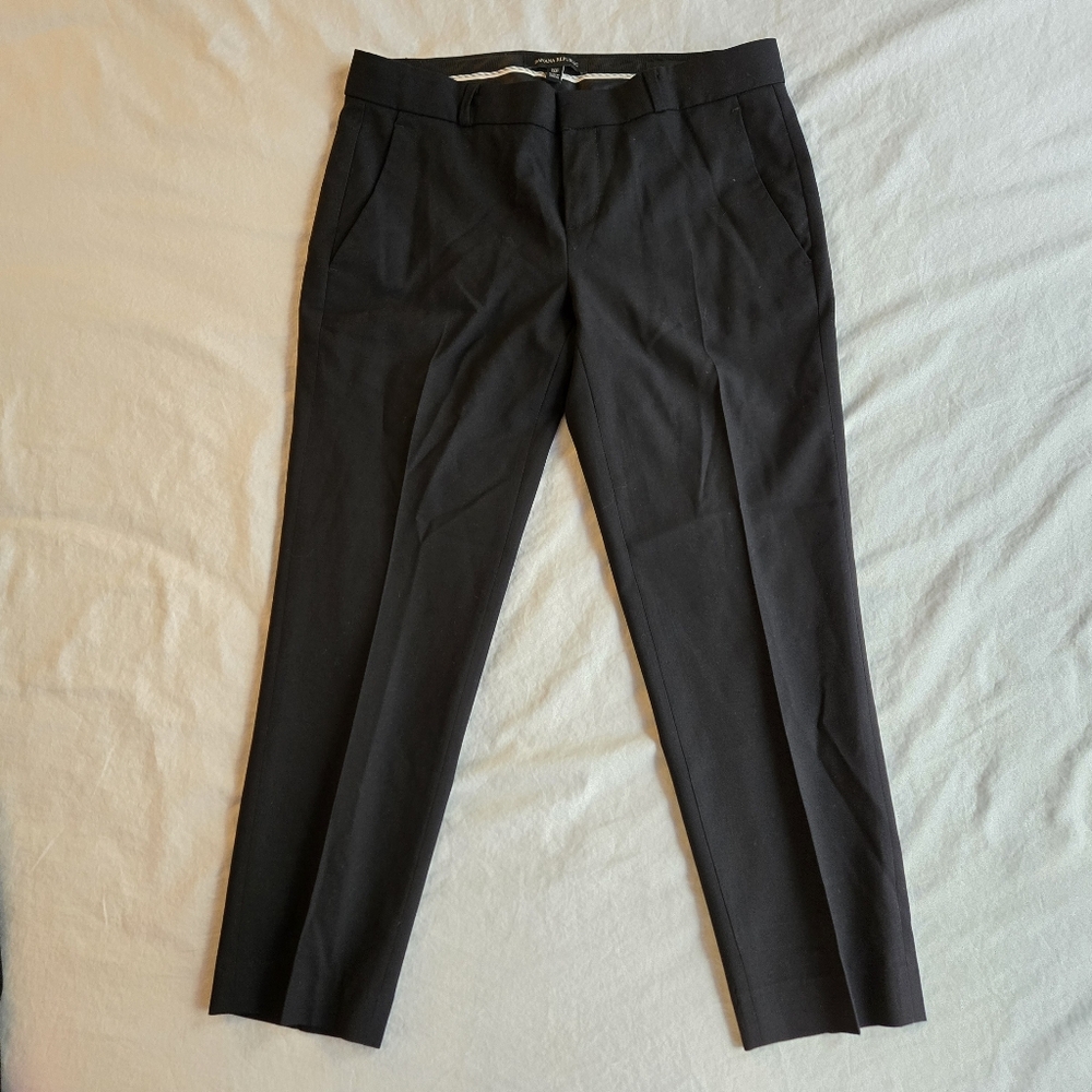 Banana Republic Avery Straight Pant 0P Mid Rise Ankle Length - wool with stretch